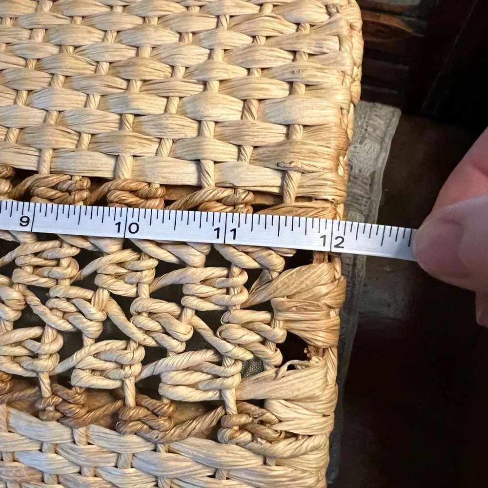 Woven Rattan Top-Handle Bag in Natural Tan